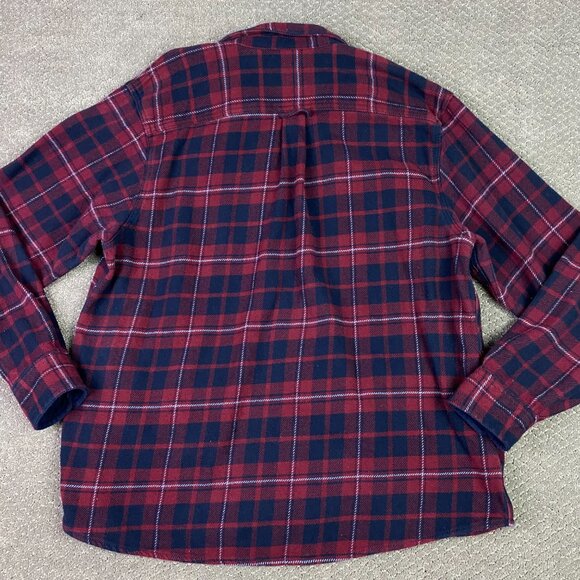 Orvis Flannel Shirt Jacket Shacket Men's XXL Red Blue Plaid Check 2XL Cotton - Picture 4 of 11